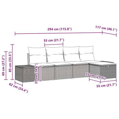 5 komada vrtna sofa set s jastučićima bež poliratan Cijena
