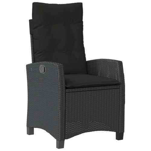 Vrtna garnitura - 5-dijelni vrtni blagovaonski set s jastucima od poliratana crni - 140 x 70 x 74 cm Bez naslona za noge 4 Cijena