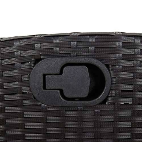 Vrtna garnitura - 5-dijelni vrtni blagovaonski set s jastucima od poliratana crni - 140 x 70 x 74 cm Bez naslona za noge 4 Cijena