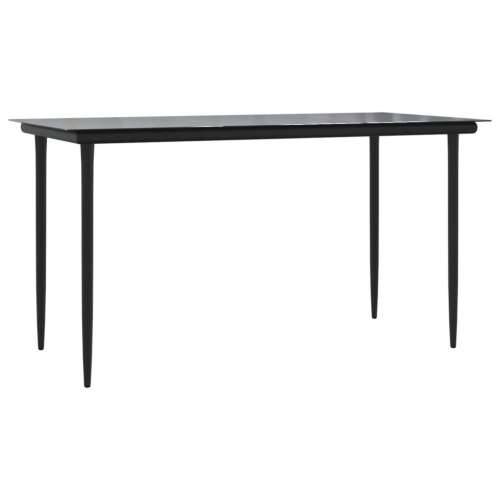 Vrtna garnitura - 5-dijelni vrtni blagovaonski set s jastucima od poliratana crni - 140 x 70 x 74 cm Bez naslona za noge 4 Cijena