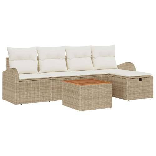 6-dijelni vrtni sofa set s jastučićima bež poly ratan Cijena