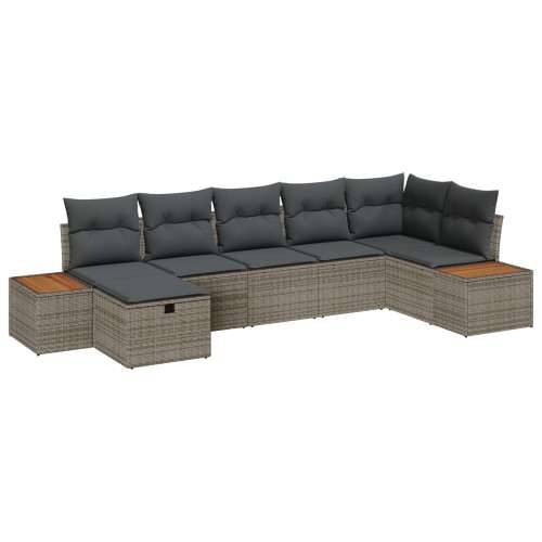 Set vrtnih sofa sa jastučićima Sivi Poli Ratan Cijena