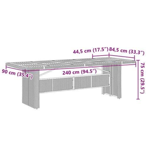 9-dijelni set za blagovanje u vrtu crni poli ratan Cijena