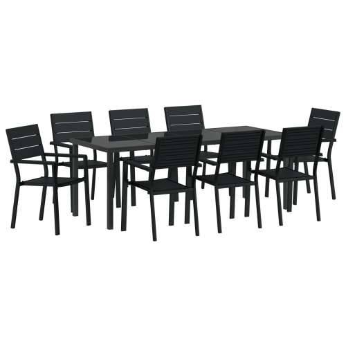 9 komada vrtni blagovački set Crna HDPE Cijena