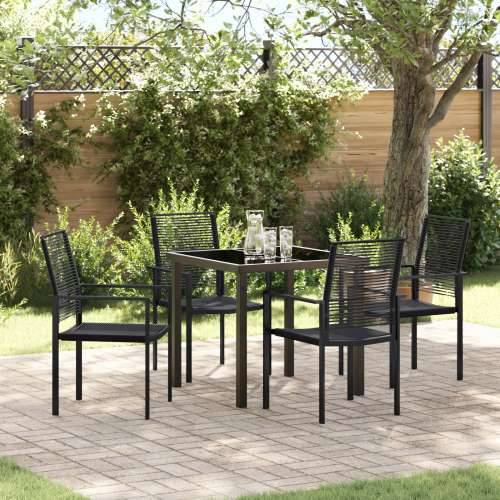set od 5 komada vrtnih stolova crni PVC ratan Cijena