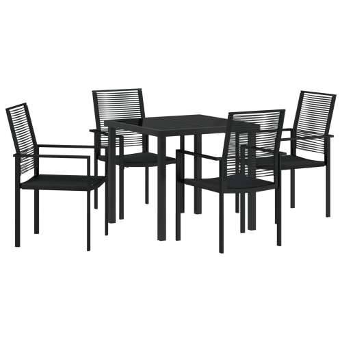 set od 5 komada vrtnih stolova crni PVC ratan Cijena