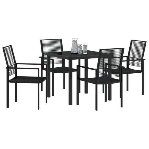 set od 5 komada vrtnih stolova crni PVC ratan Cijena