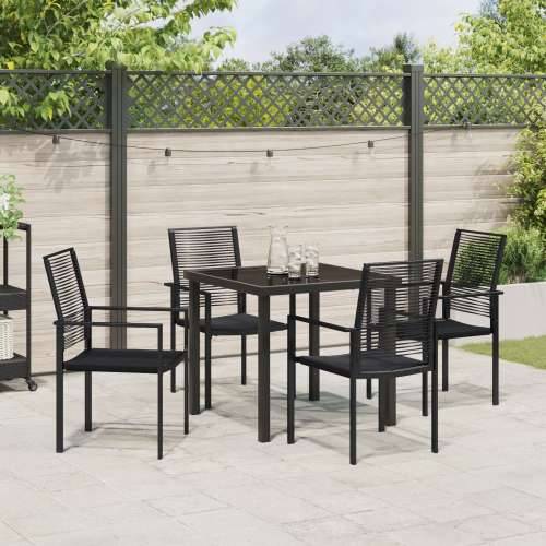 set od 5 komada vrtnih stolova crni PVC ratan Cijena