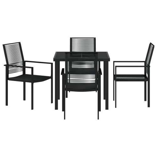 set od 5 komada vrtnih stolova crni PVC ratan Cijena