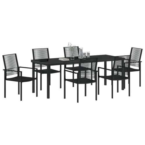 Vrtna garnitura - 7-dijelni vrtni blagovaonski set Crni PVC ratan Cijena