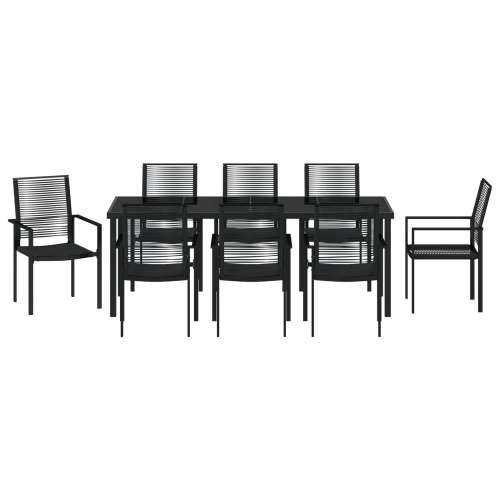 Set od 9 komada vrtnih stolova Crni PVC ratan Cijena