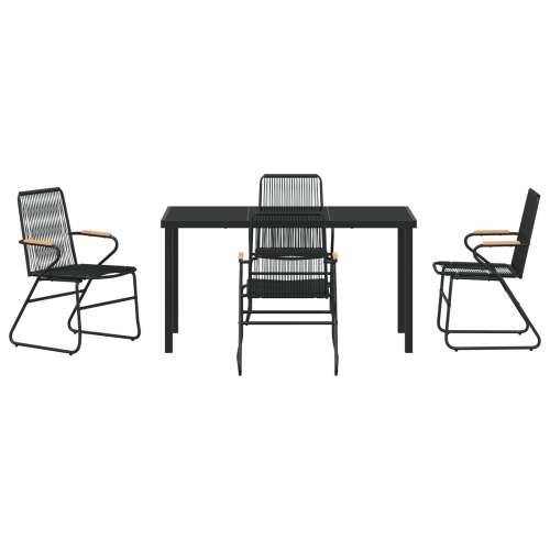 blagovaonski stol i stolice u vrtu 5 komada Crni PVC rattan Cijena