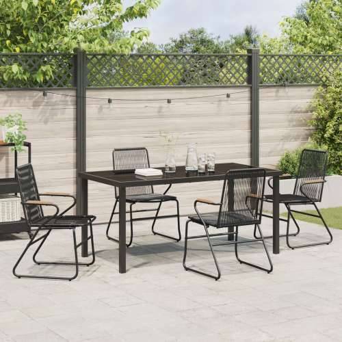 5-dijelni set vrtne blagovaonice crni PVC ratan Cijena