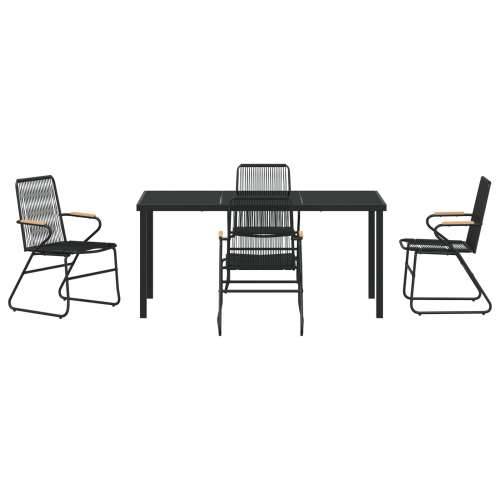5-dijelni set vrtne blagovaonice crni PVC ratan Cijena