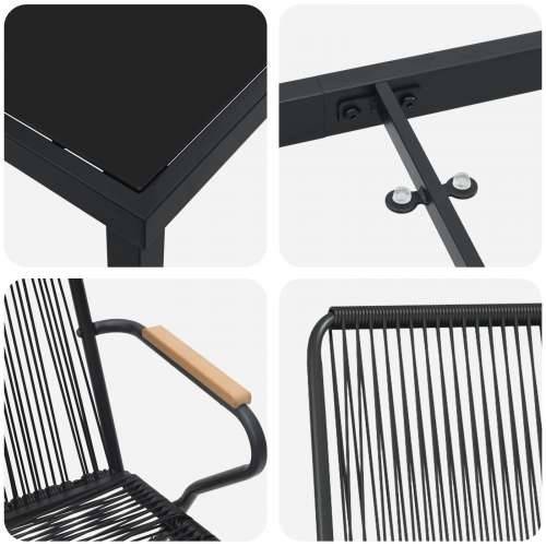 5-dijelni set vrtne blagovaonice crni PVC ratan Cijena