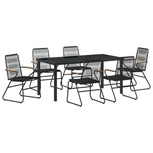 Set za ručavanje u vrtu od 7 delova Crni PVC ratan Cijena
