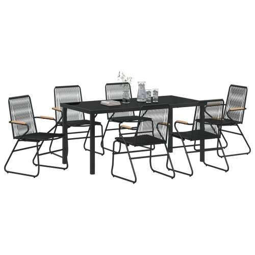 Set za ručavanje u vrtu od 7 delova Crni PVC ratan Cijena