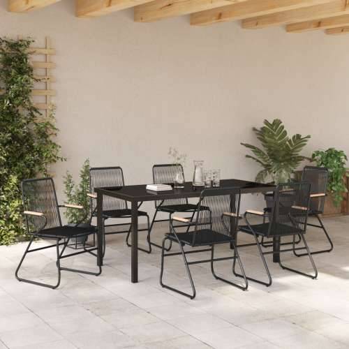Set za ručavanje u vrtu od 7 delova Crni PVC ratan Cijena