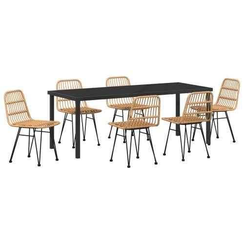 set vrtnih stolova od 7 dijelova smeđi poli rattan Cijena