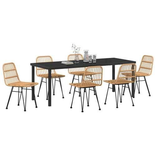 set vrtnih stolova od 7 dijelova smeđi poli rattan Cijena