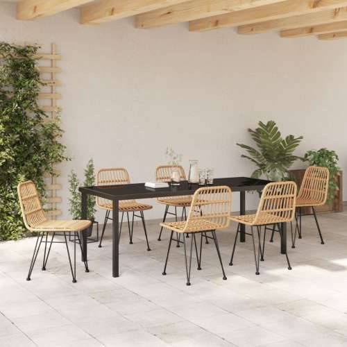 set vrtnih stolova od 7 dijelova smeđi poli rattan Cijena