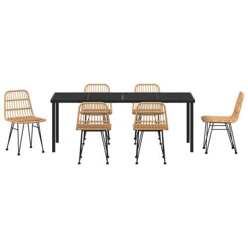 set vrtnih stolova od 7 dijelova smeđi poli rattan Cijena