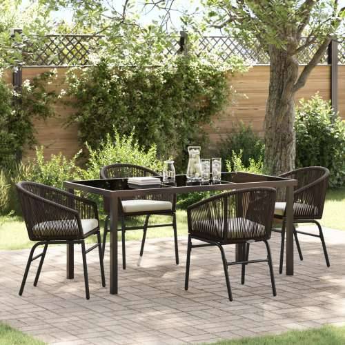 Set od 5 vrtnih stolica smeđi poly rattan Cijena