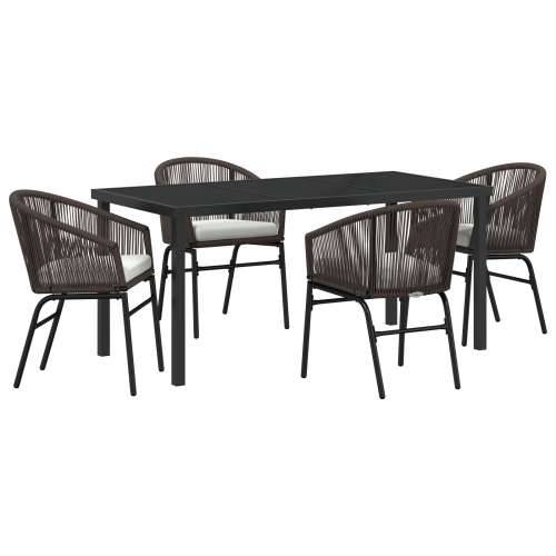 Set od 5 vrtnih stolica smeđi poly rattan Cijena