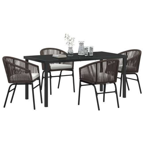 Set od 5 vrtnih stolica smeđi poly rattan Cijena