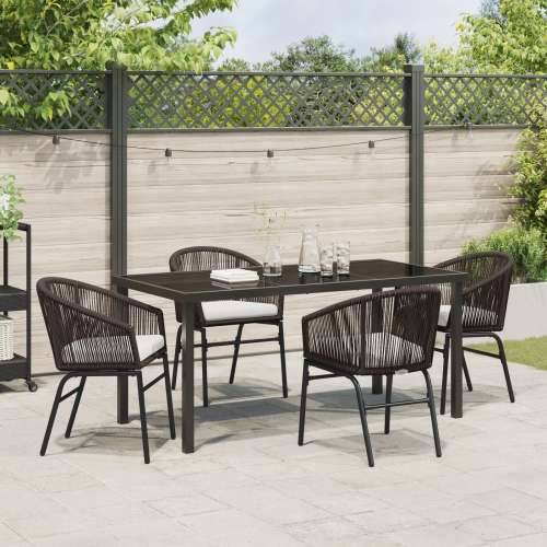 Set od 5 vrtnih stolica smeđi poly rattan Cijena