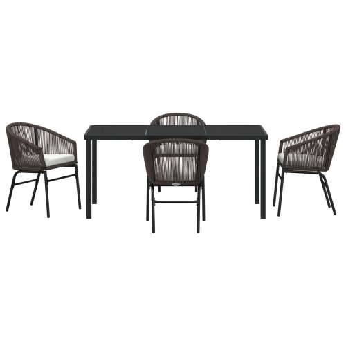 Set od 5 vrtnih stolica smeđi poly rattan Cijena