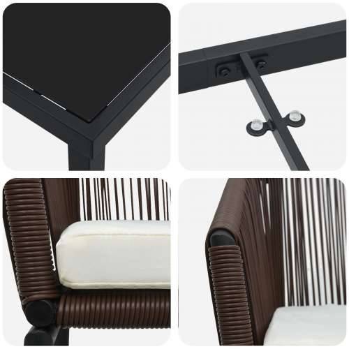 Set od 5 vrtnih stolica smeđi poly rattan Cijena
