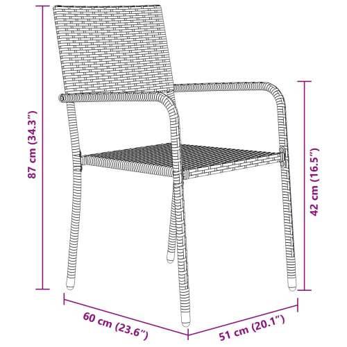 3-dijelni set vrtnih stolica crni poli ratan Cijena