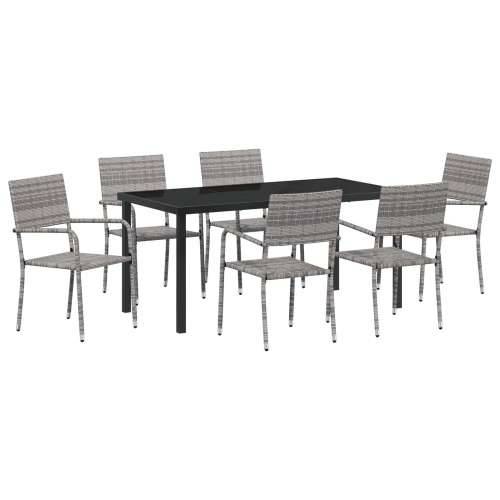 Set od 7 vrtnih blagovaonskih stolica Sivi Poli Ratan Cijena