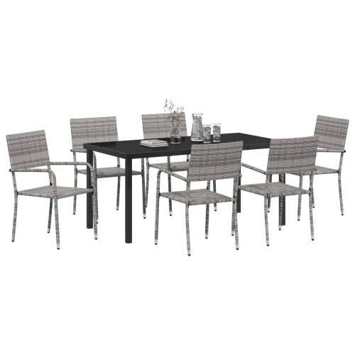 Set od 7 vrtnih blagovaonskih stolica Sivi Poli Ratan Cijena