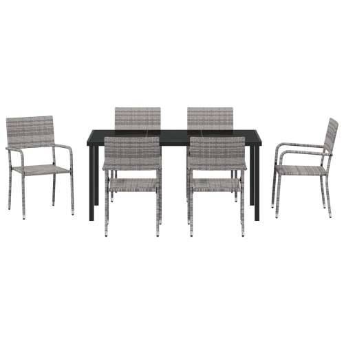 Set od 7 vrtnih blagovaonskih stolica Sivi Poli Ratan Cijena