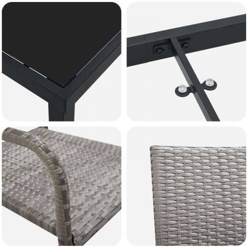 Set od 7 vrtnih blagovaonskih stolica Sivi Poli Ratan Cijena
