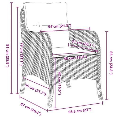 set od 5 vrtnih blagovaonica s jastučićima sivo poli ratan Cijena