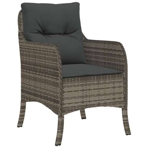 set od 7 vrtnih stolica s jastučićima siva poli rattan Cijena