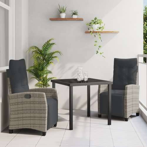 Set vrtne blagovaonice od 3 dijela Siva Poly Ratan Cijena