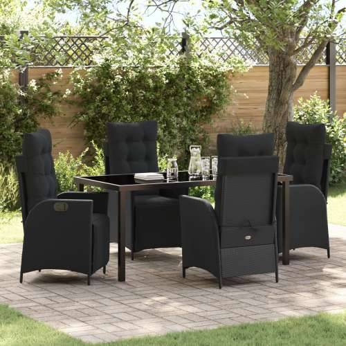 Set od 5 komada vrtne blagovaonice Crni poli rattan Cijena