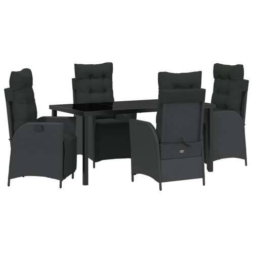 Set od 5 komada vrtne blagovaonice Crni poli rattan Cijena