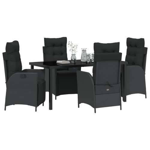 Set od 5 komada vrtne blagovaonice Crni poli rattan Cijena