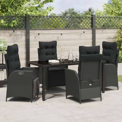 Set od 5 komada vrtne blagovaonice Crni poli rattan Cijena