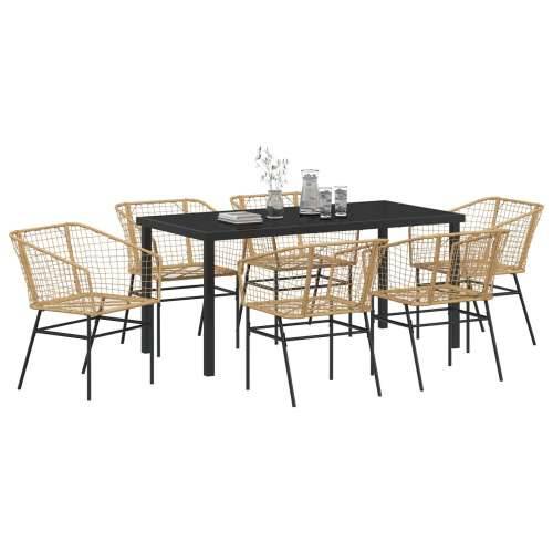 Set od 7 vrtnih stolica smeđi poli ratan Cijena