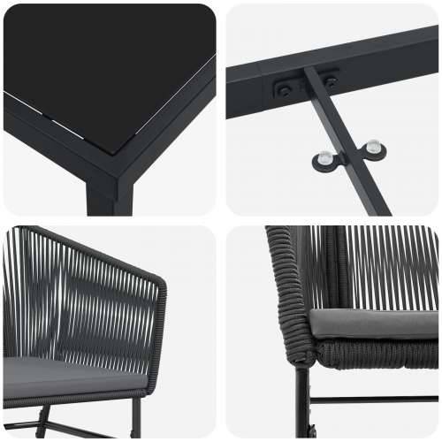 Set od 3 Crna PE ratan Standard  Uklonjive navlake Cijena