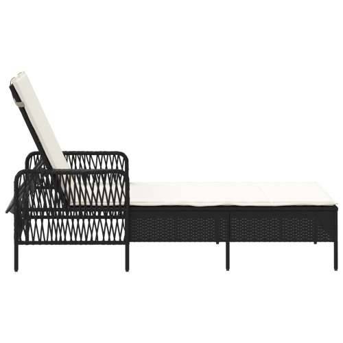 ležaljka na suncu crna i krem bijela PE ratan 157 x 55 x 92 cm Cijena