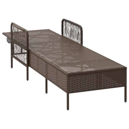 Ležaljka na suncu Smeđa i krem bijela PE Ratan 157 x 55 x 92 cm Cijena