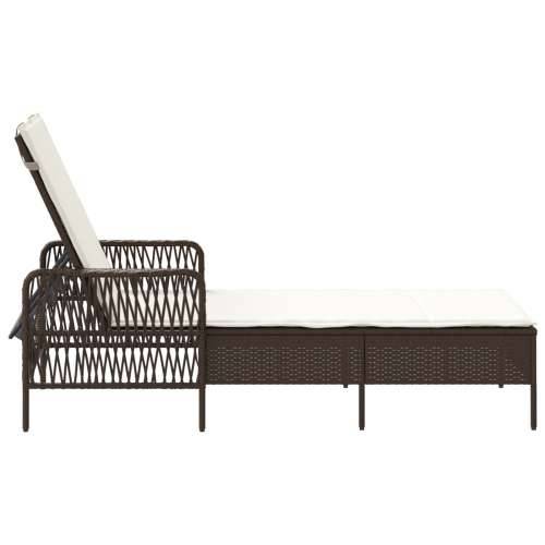 Ležaljka na suncu Smeđa i krem bijela PE Ratan 157 x 55 x 92 cm Cijena