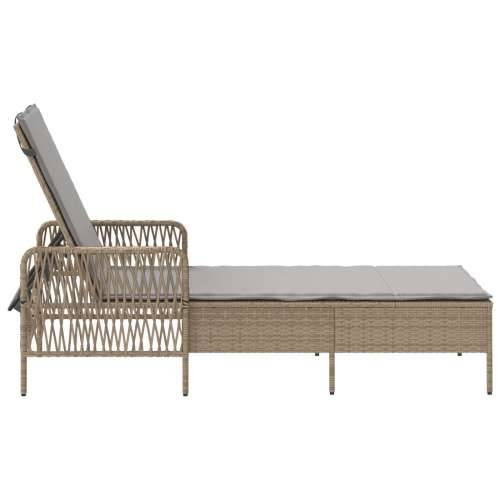 Ležaljka na suncu Bež i svijetlosiva PE ratan 157 x 55 x 92 cm Cijena